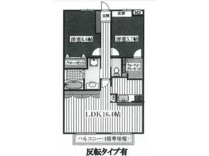 ジョイタウン南風 参番館(2LDK/2階)の間取り写真