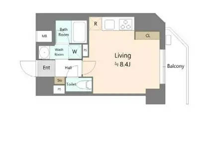 ALIVIS本郷三丁目(ワンルーム/2階)の間取り写真