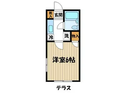 ハイツ山本(1K/1階)の間取り写真