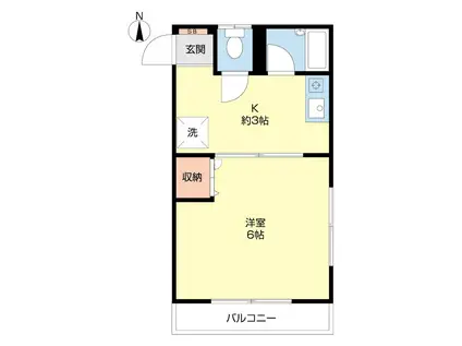 ハイツシャラ(1K/2階)の間取り写真