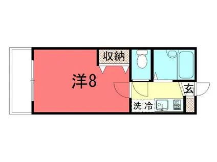 ラ・ヴィ一乗寺(1K/1階)の間取り写真