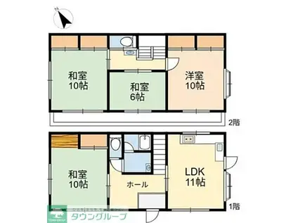 東長沼戸建(4LDK/1階)の間取り写真