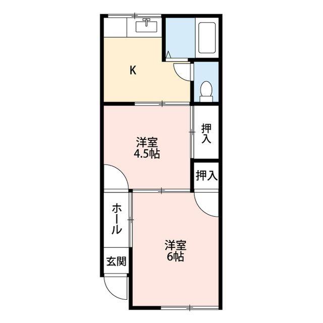 コーポ松坂(2K/1階)の間取り写真