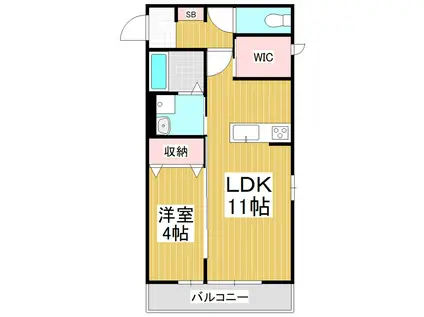 パインフィールド(1LDK/1階)の間取り写真