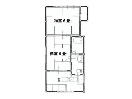 茶屋の木マンション(2DK/2階)の間取り写真