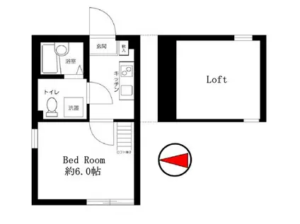 アザーレ・パッシオ栗谷B(1K/1階)の間取り写真