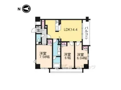 CEDARFOREST京都北山(3LDK/5階)の間取り写真