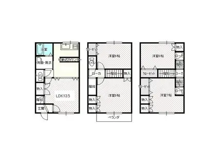 ハイツエイト(4LDK/1階)の間取り写真