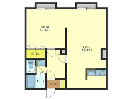 ソレイユSII(1LDK/1階)の間取り写真