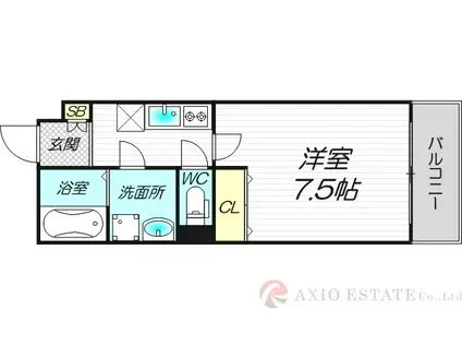 リヴィアス北大阪BREZZA(1K/3階)の間取り写真