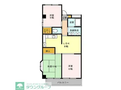 メゾンリヴィエール(3DK/6階)の間取り写真