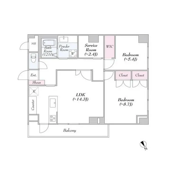 ヴァンテ・アン神楽坂 3階階 間取り