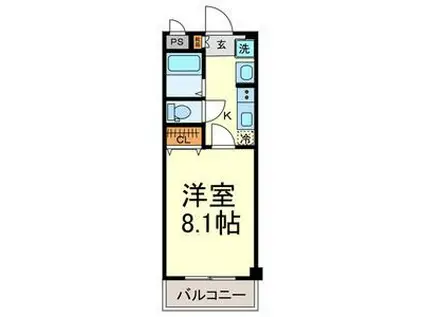 プランドール中村公園(1K/2階)の間取り写真