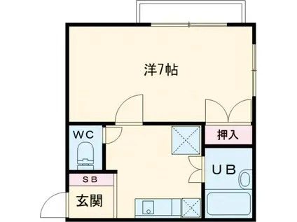 ハイツ高津橋(1K/2階)の間取り写真