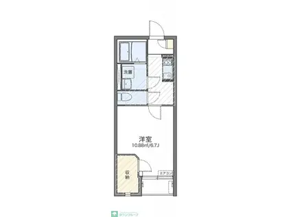 レオネクストクレールII(1K/2階)の間取り写真