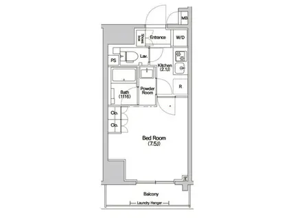 HALUWA芝公園(1K/5階)の間取り写真
