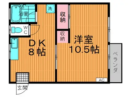 コーポラス桜井(1DK/1階)の間取り写真