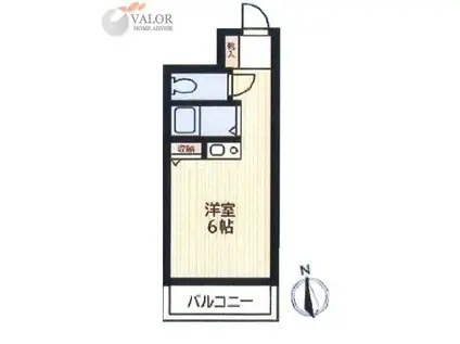 ポートハイム西横浜(ワンルーム/2階)の間取り写真