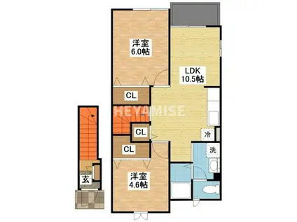 ミリオネアラブリー(2LDK/2階)の間取り写真