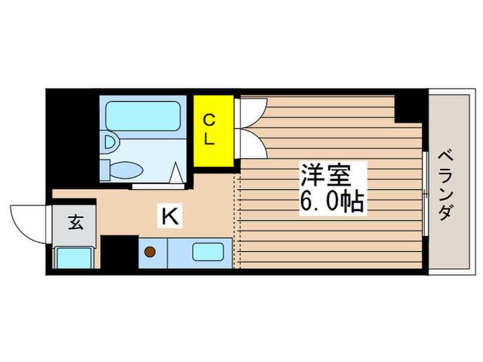 レスパス八王子(1K/2階)の間取り写真