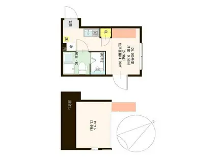 ボナール北千住(ワンルーム/2階)の間取り写真