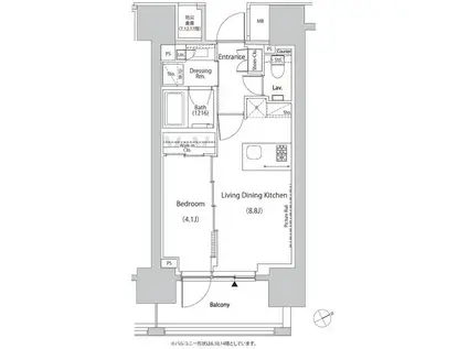 ザ・パークハビオ目白タワー(1LDK/5階)の間取り写真