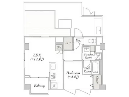 ルミーク北千住(1LDK/5階)の間取り写真