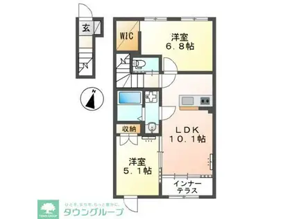 東中野アパート(2LDK/2階)の間取り写真