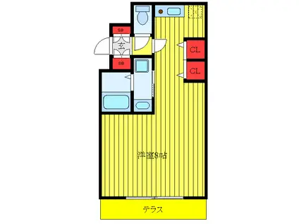 シェルネージュ(ワンルーム/1階)の間取り写真