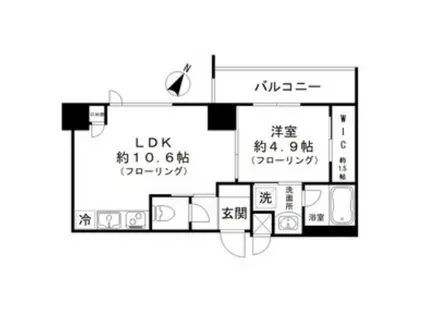 ガーデンヒルズ柿の木坂(1LDK/1階)の間取り写真