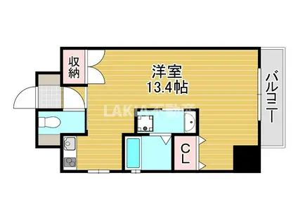 アバンティ桜宮(ワンルーム/6階)の間取り写真