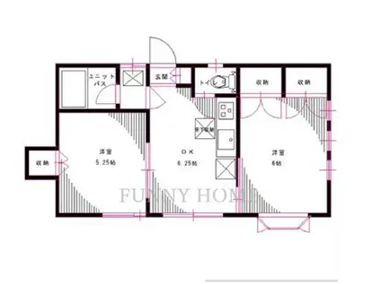 HILLS松原322(2DK/2階)の間取り写真