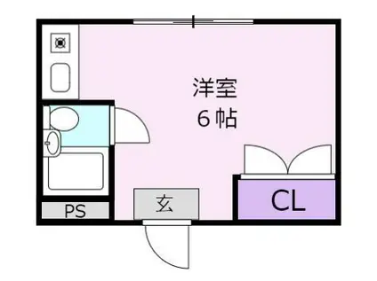 ブリッジ・シーダ(ワンルーム/2階)の間取り写真