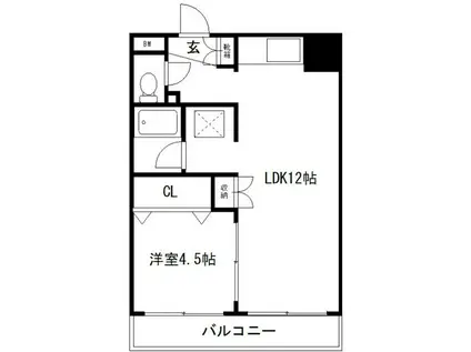 ヘブンフィールド荒江(1LDK/4階)の間取り写真