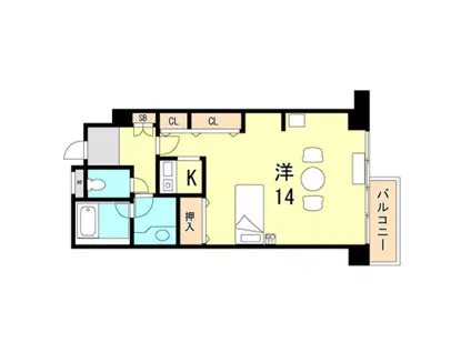 ルーア芦屋(ワンルーム/1階)の間取り写真