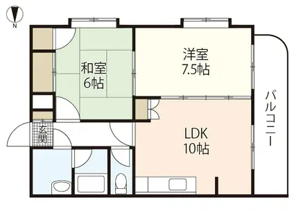 チェリー米田(2LDK/3階)の間取り写真