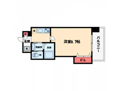 LUXEドーム前I(1K/6階)の間取り写真