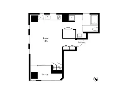 ルケーレ(ワンルーム/3階)の間取り写真