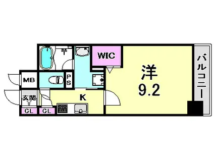 L・ISOBE三宮(1K/13階)の間取り写真