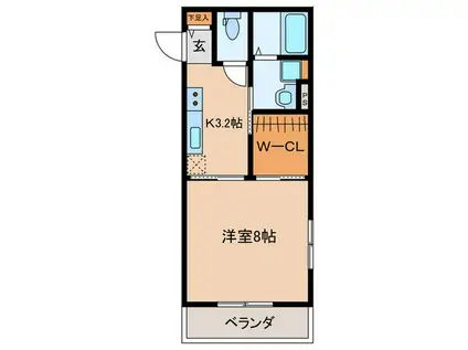 メゾン・ド・オーブ(1K/1階)の間取り写真