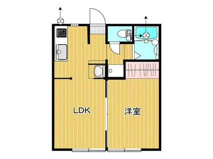 グランツ永田(1LDK/2階)の間取り写真
