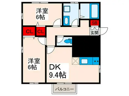 T・Kハウス(2DK/1階)の間取り写真