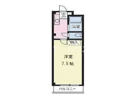 ルラール津田沼(1K/3階)の間取り写真