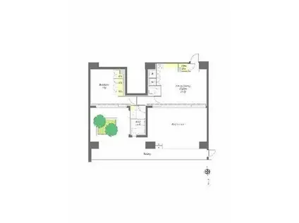 プライムメゾン早稲田通(1LDK/11階)の間取り写真