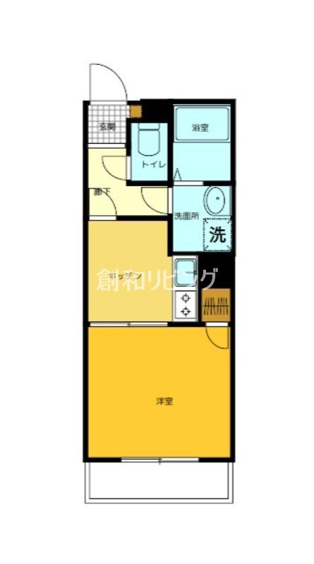 グラッチェ目覚(1K/6階)の間取り写真