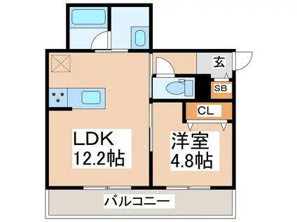 シャーメゾンPROST(1LDK/2階)の間取り写真