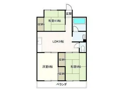 ハイツ小正A棟(3LDK/4階)の間取り写真