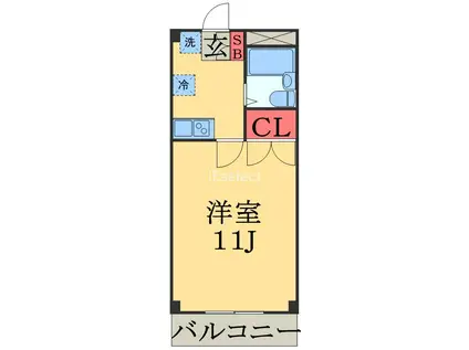 ル・ヴェール.ドゥ(1K/2階)の間取り写真