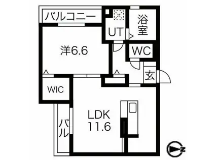 ラ メゾンアンソレイエ板宿(1LDK/3階)の間取り写真
