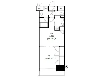 エピック東日本橋レジデンス(1LDK/2階)の間取り写真